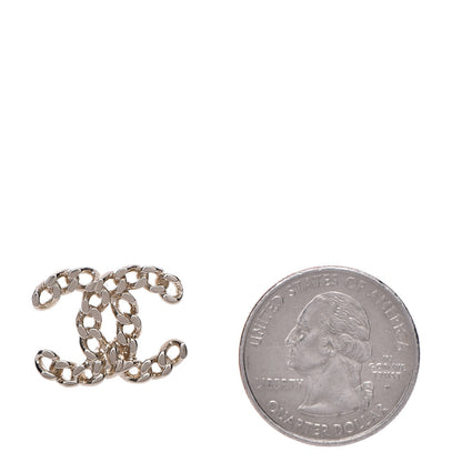 Chanel CC Chain Link Earrings Light Gold 2 of 4