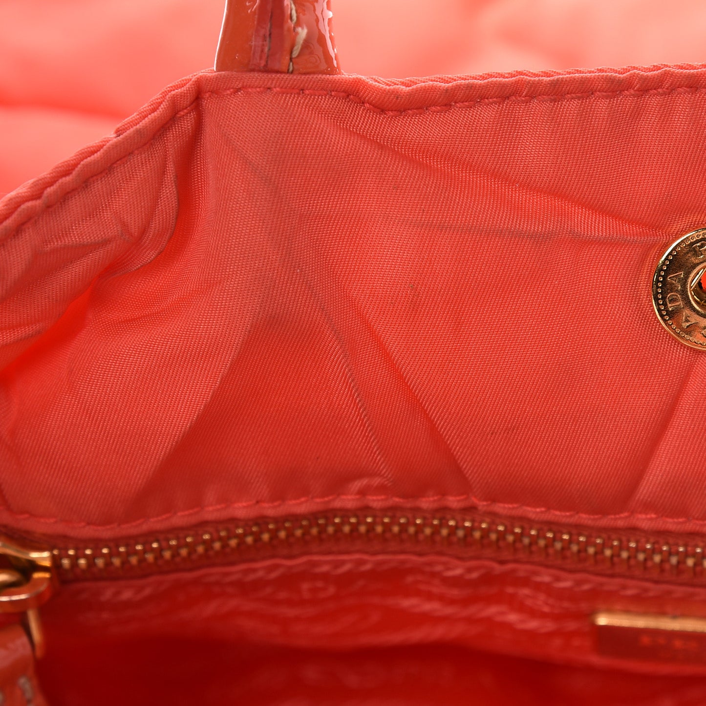 Tessuto Nylon Quilted Tote Orange