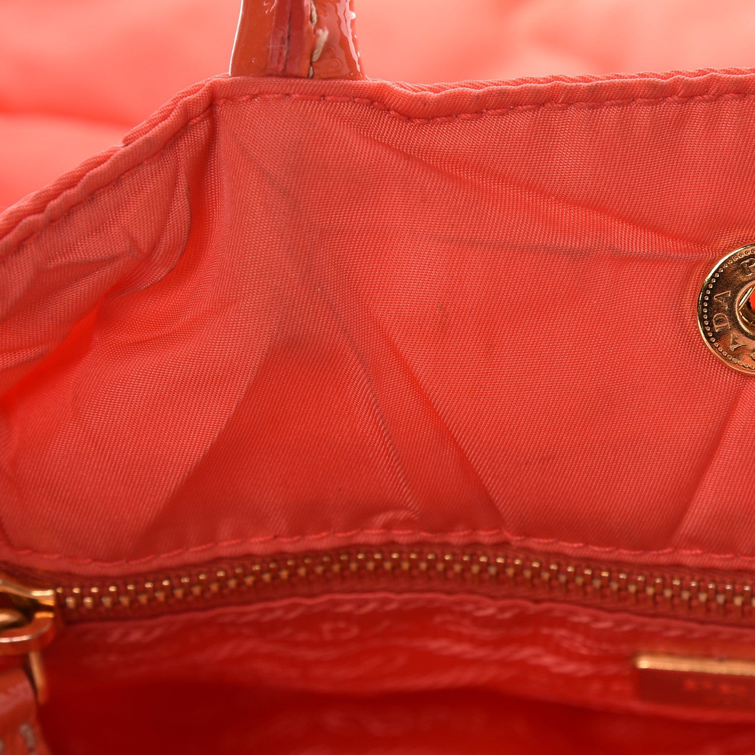 Prada Tessuto Nylon Quilted Tote Orange 14 of 19