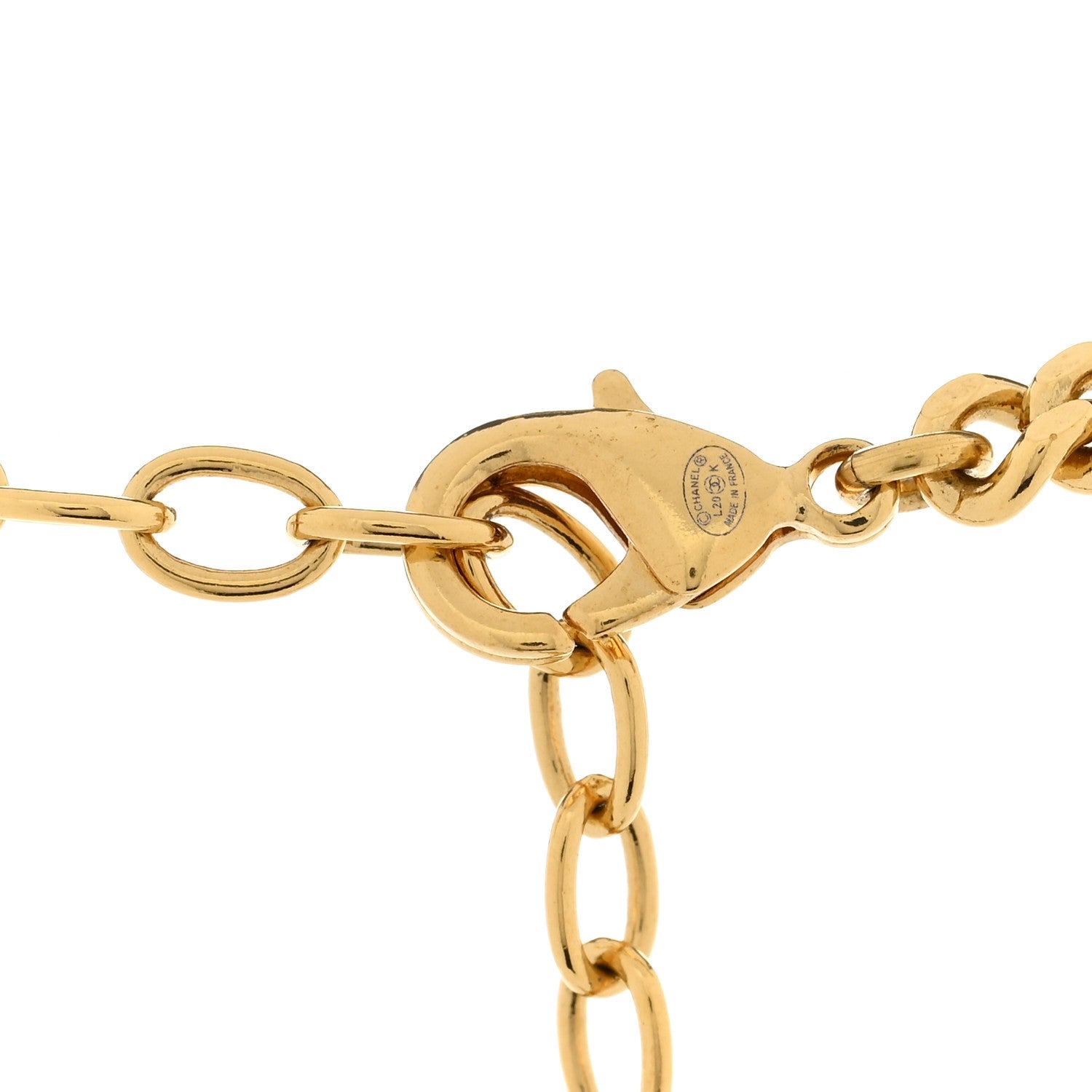 Chanel Metal Natural Stones CC Necklace Gold 5 of 6