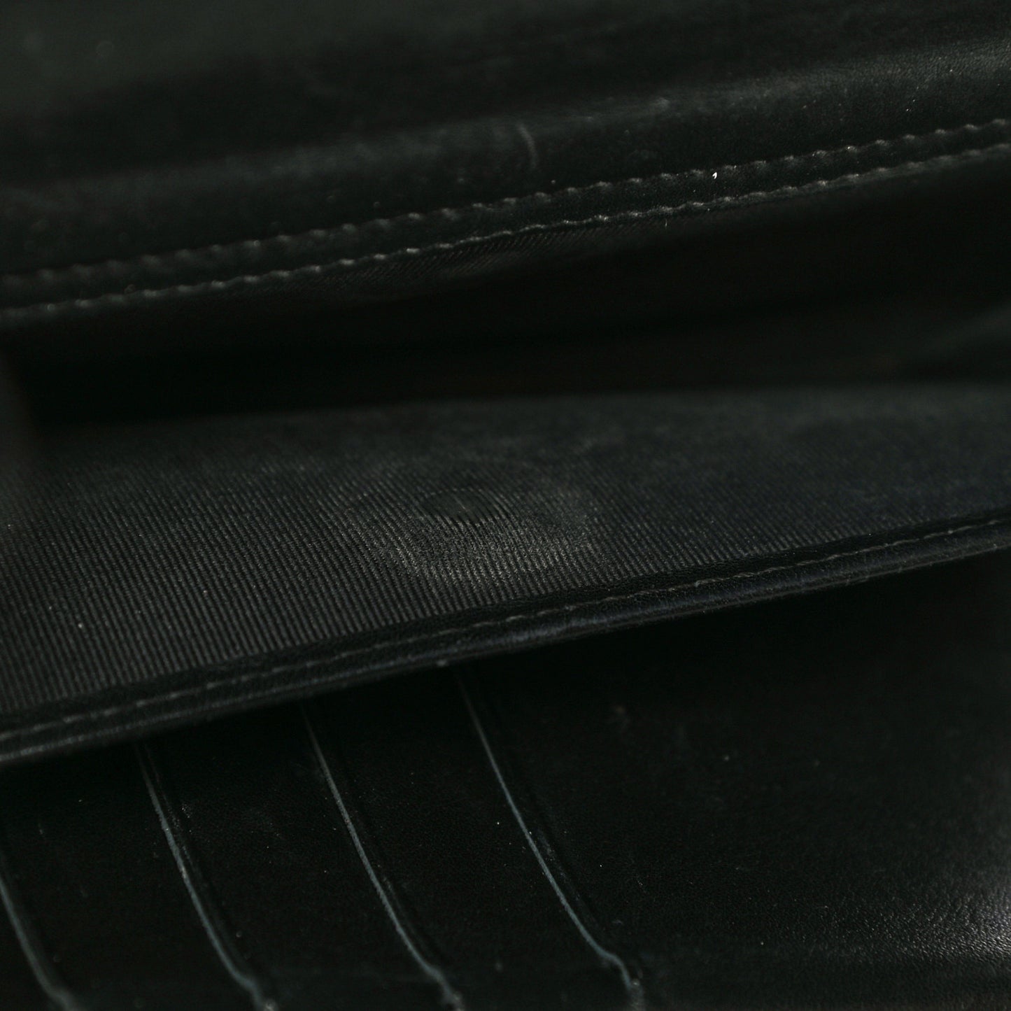 Lambskin Chevron Quilted Large Flap Clutch Wallet Black