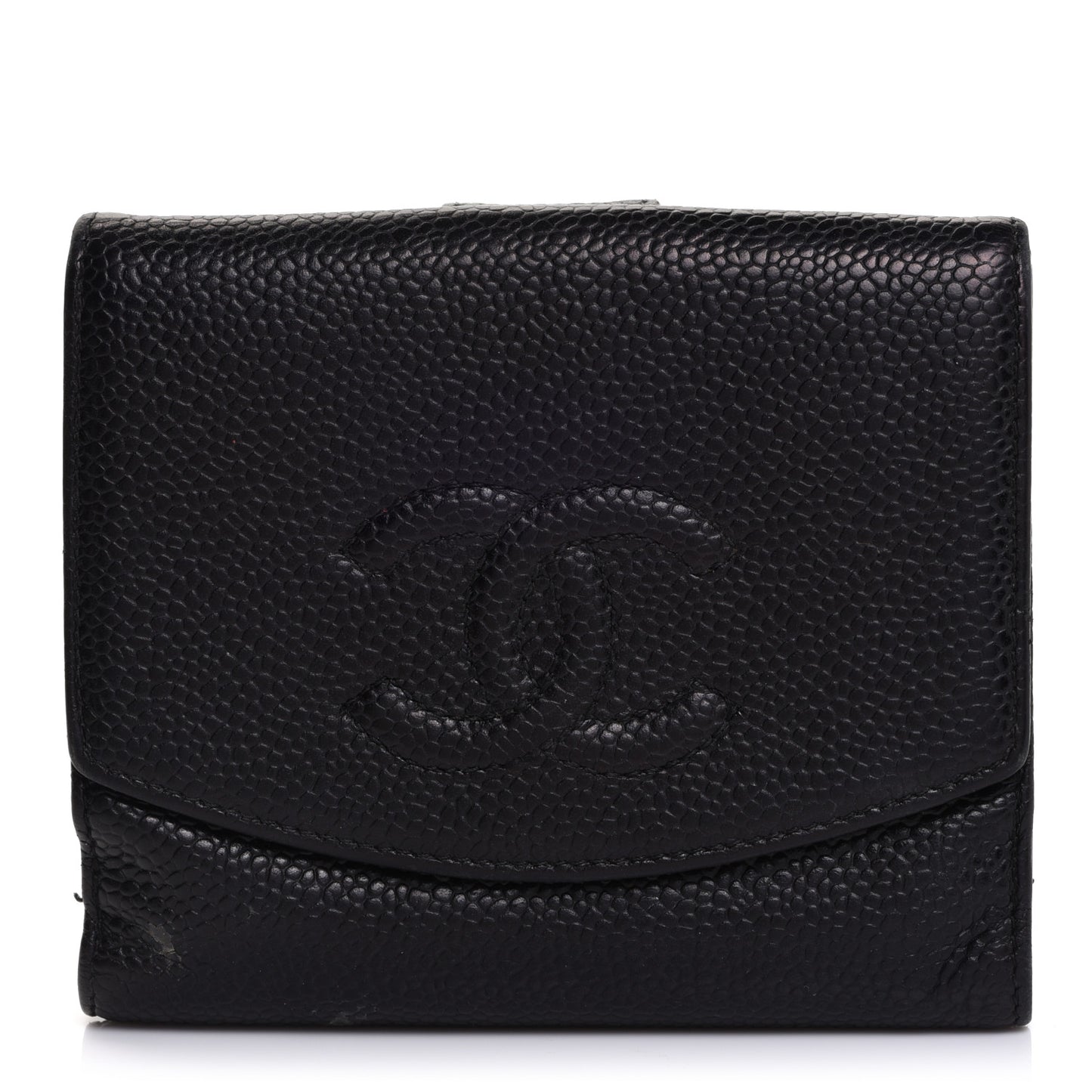 Caviar Timeless CC Compact French Wallet Black