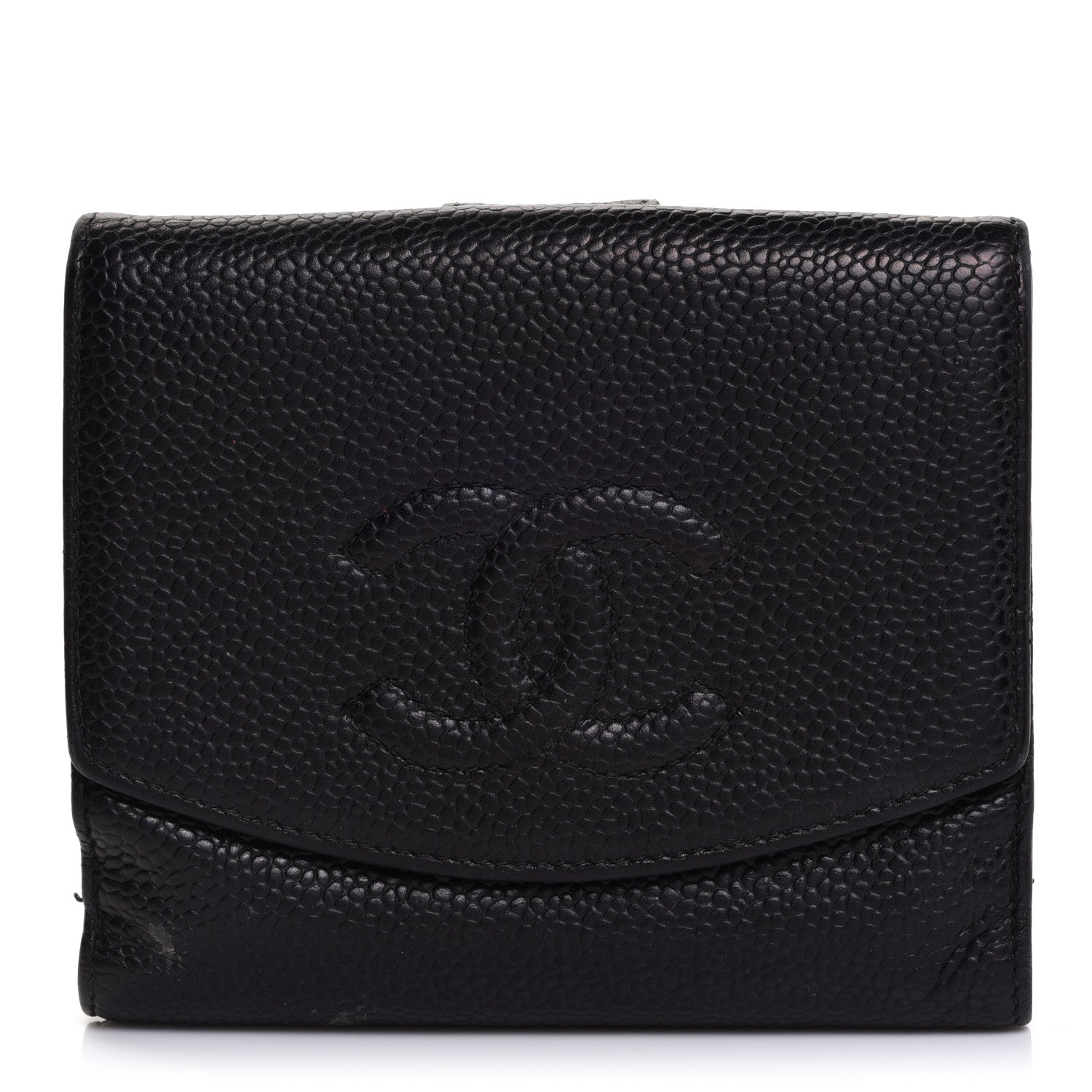 Chanel Caviar Timeless CC Compact French Wallet Black 1 of 17
