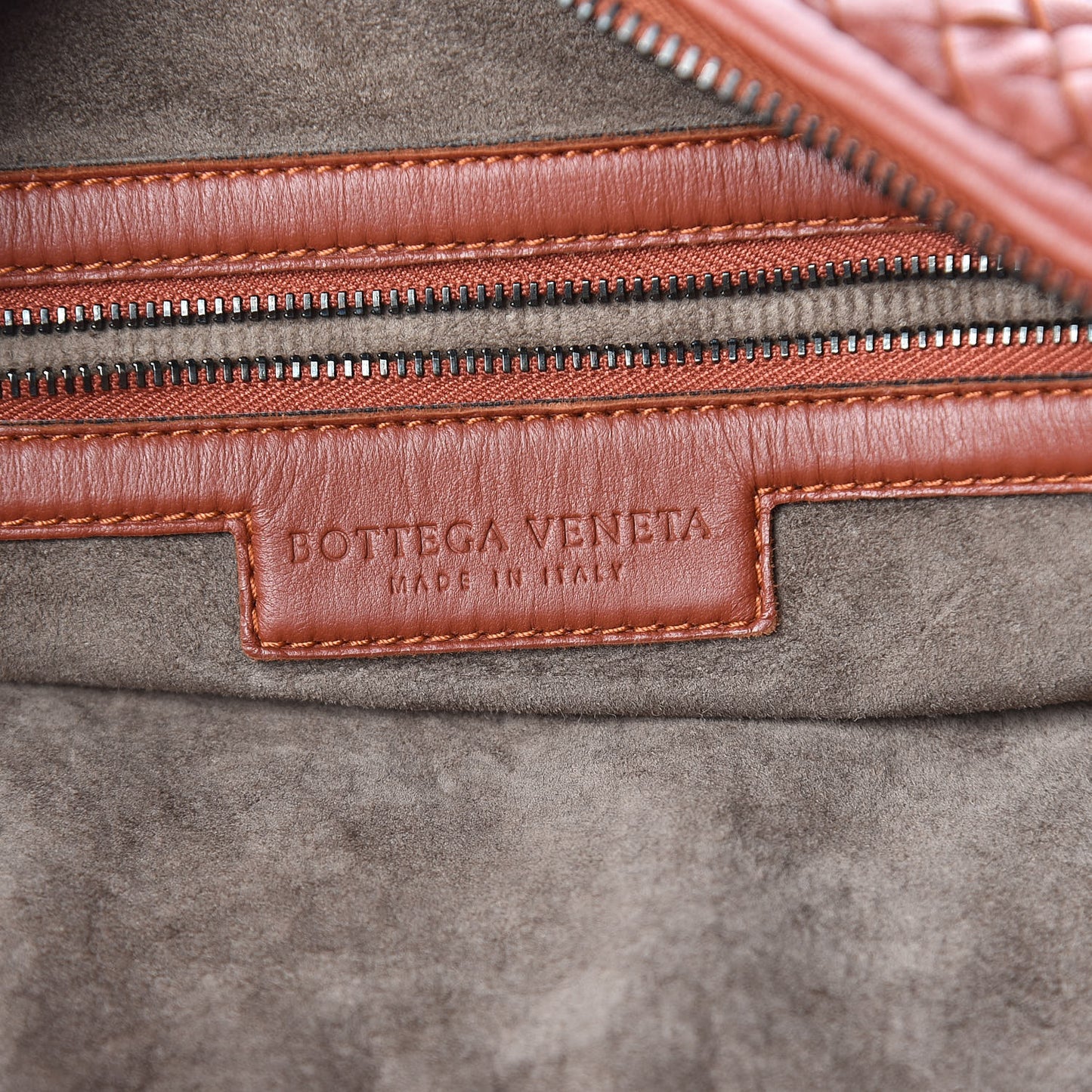 Nappa Intrecciato Large Veneta Hobo Rust