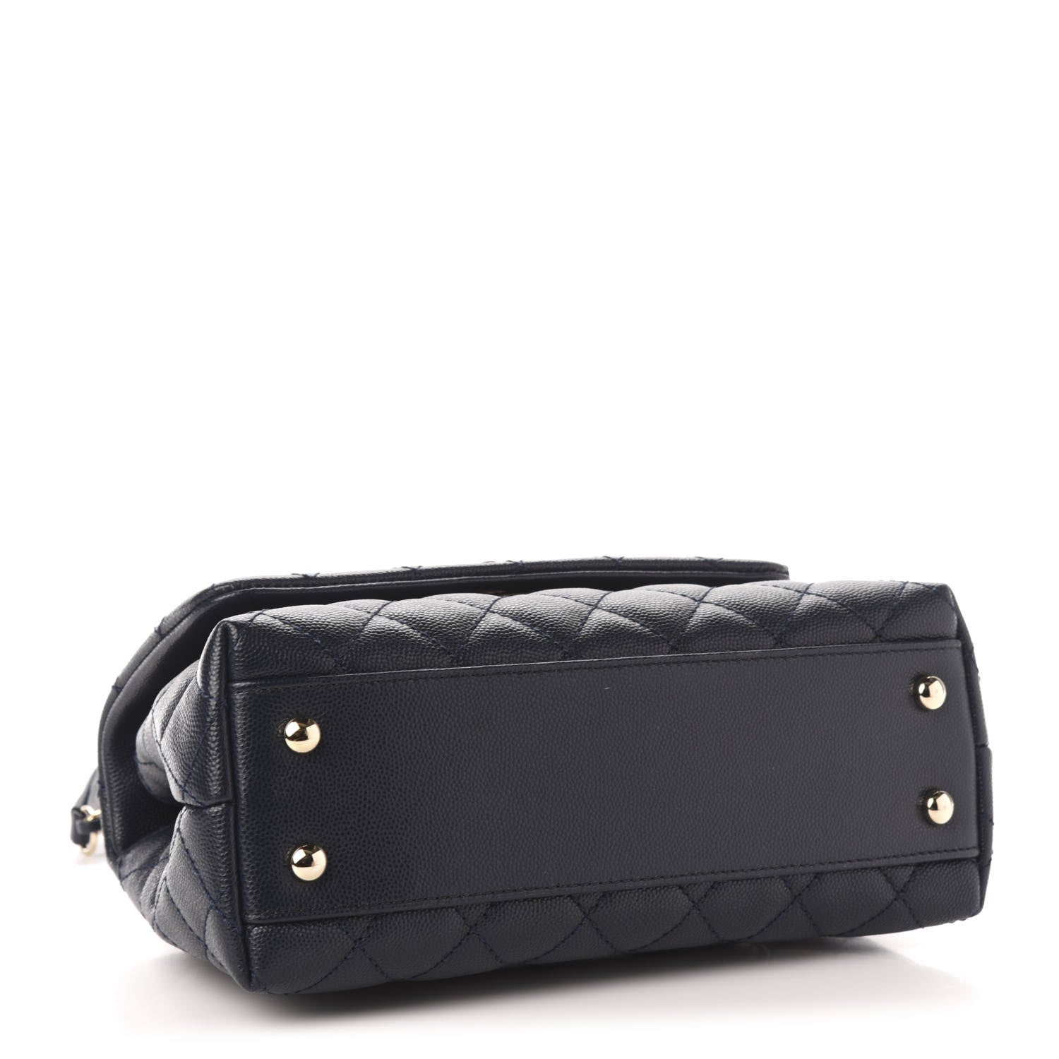 Chanel Caviar Quilted Mini Coco Handle Flap Navy Blue 4 of 10