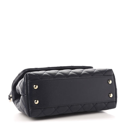 Chanel Caviar Quilted Mini Coco Handle Flap Navy Blue 4 of 10