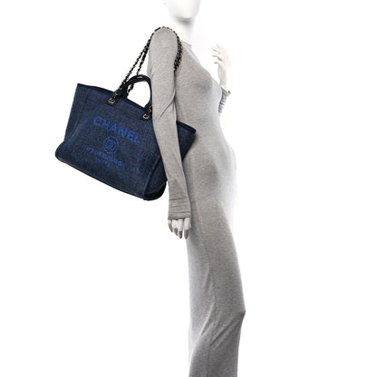 Chanel Lurex Boucle Medium Deauville Tote Blue 2 of 11