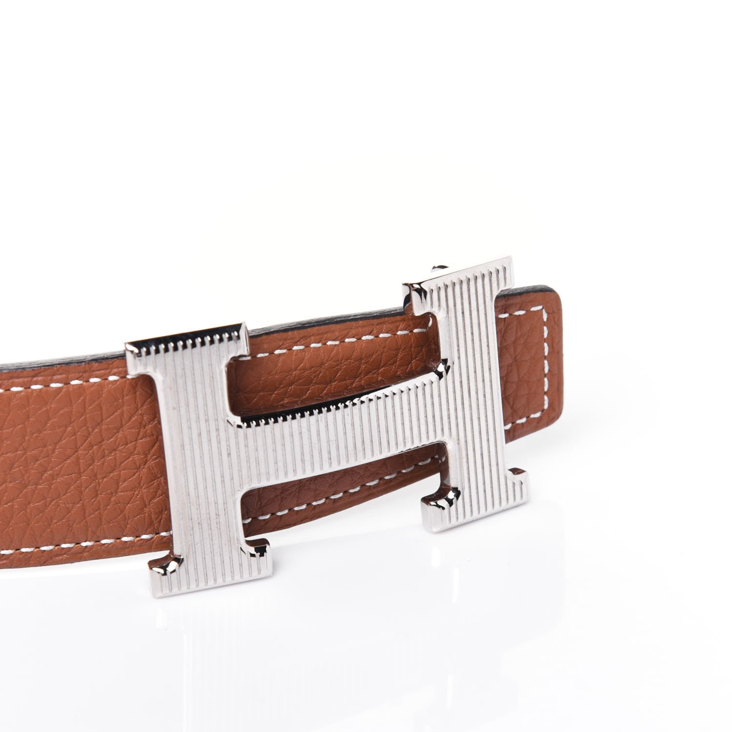 Hermes Box Togo Strie 32mm H Belt 90 Black Gold 5 of 11