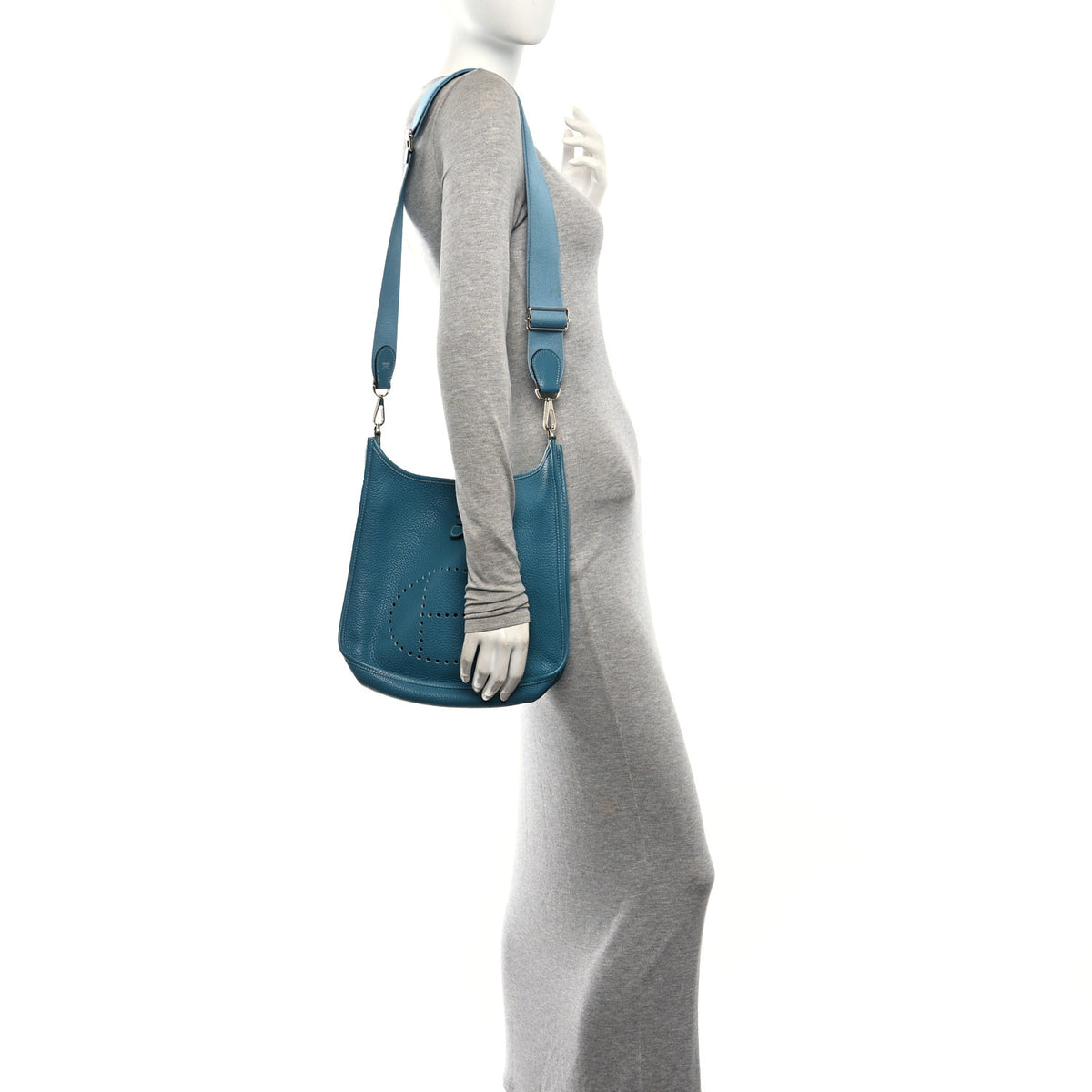 Hermes Taurillon Clemence Evelyne III PM Blue Jean 2 of 10
