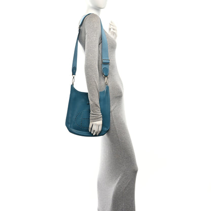 Hermes Taurillon Clemence Evelyne III PM Blue Jean 2 of 10