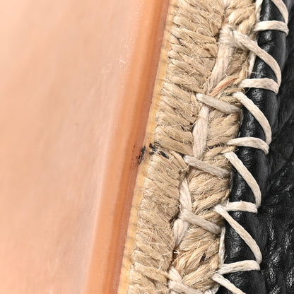 Valentino Garavani Grained Calfskin Rockstud Ankle Wrap Espadrille 20mm Flats 39 Black Light Cuir Natural 12 of 14