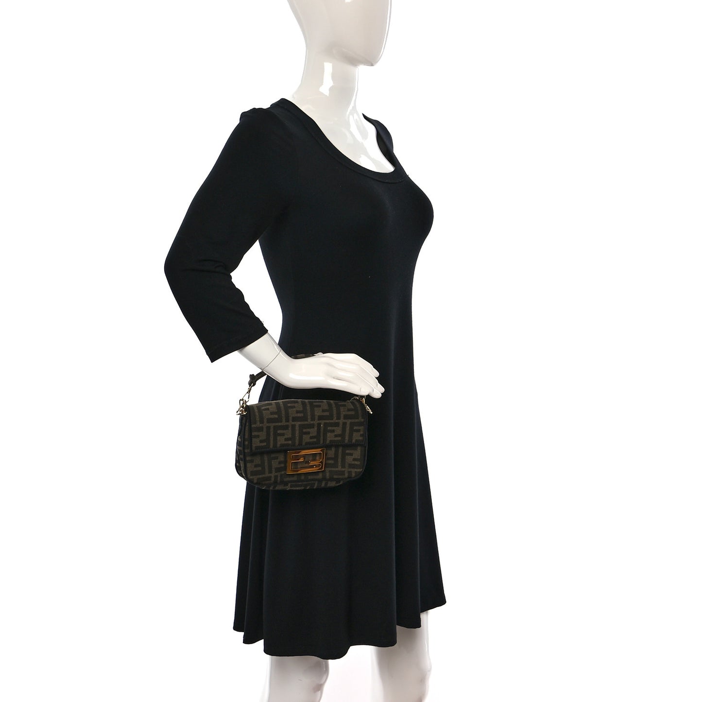 Fabric Jacquard FF 1974 Mini Baguette Tobacco Moro Black