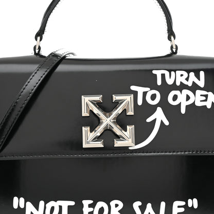 Off-White Calfskin Jitney 2.8 Not For Sale Top Handle Bag Black White 14 of 20