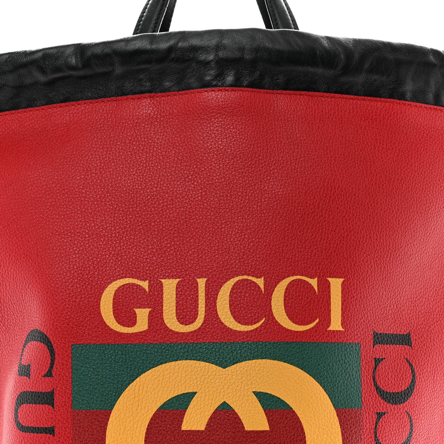 Calfskin Mens Logo Drawstring Backpack Red