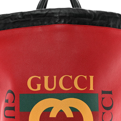 Gucci Calfskin Mens Logo Drawstring Backpack Red 8 of 10