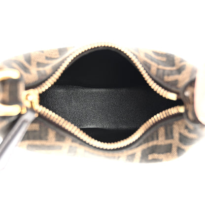 Fendi Fabric Jacquard FF 1974 Nano Fendigraphy Hobo Charm Tobacco Moro 5 of 10