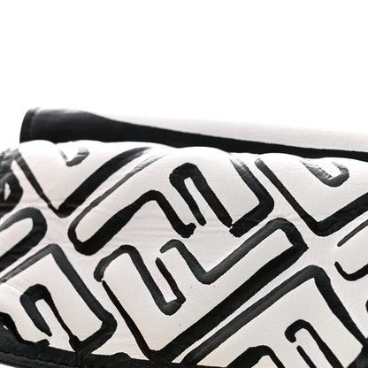 Fendi X JOSHUA VIDES Nappa Matisse FF Diagonal Embossed Micro Tri-Fold Wallet White Black 11 of 11