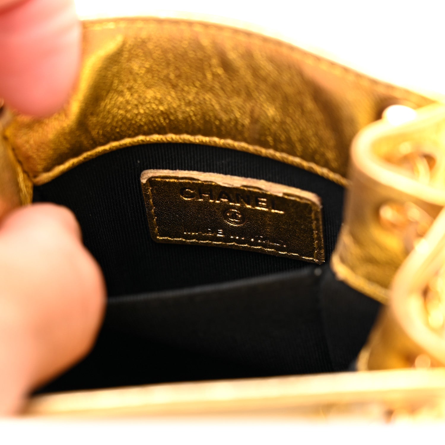 Chanel Patent Crossbody CC Phone Holder Gold 6 of 16