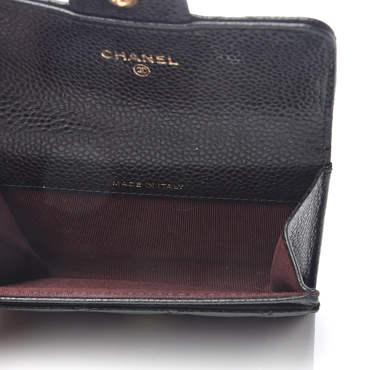 Caviar Quilted Flap Card Holder Black