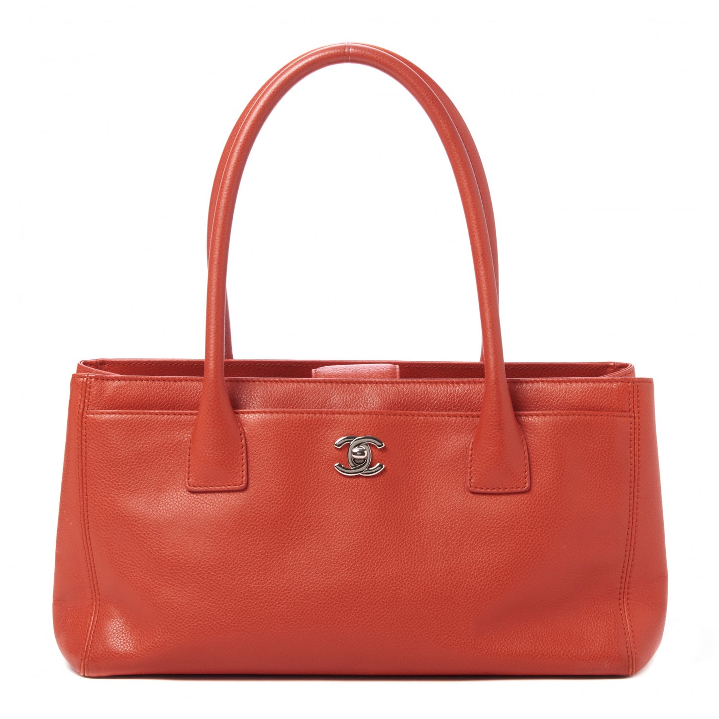 Calfskin Small Cerf Executive Shopper Tote Red