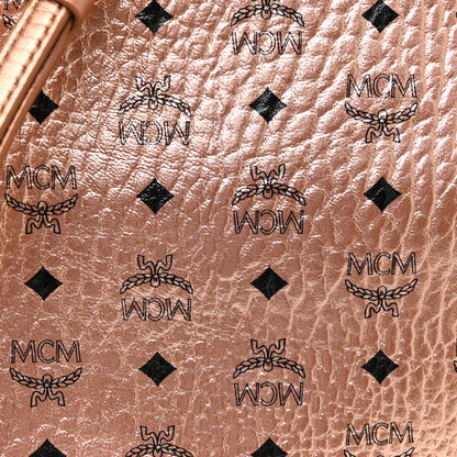 MCM Metallic Visetos Medium Crossbody Pouch Champagne 7 of 9