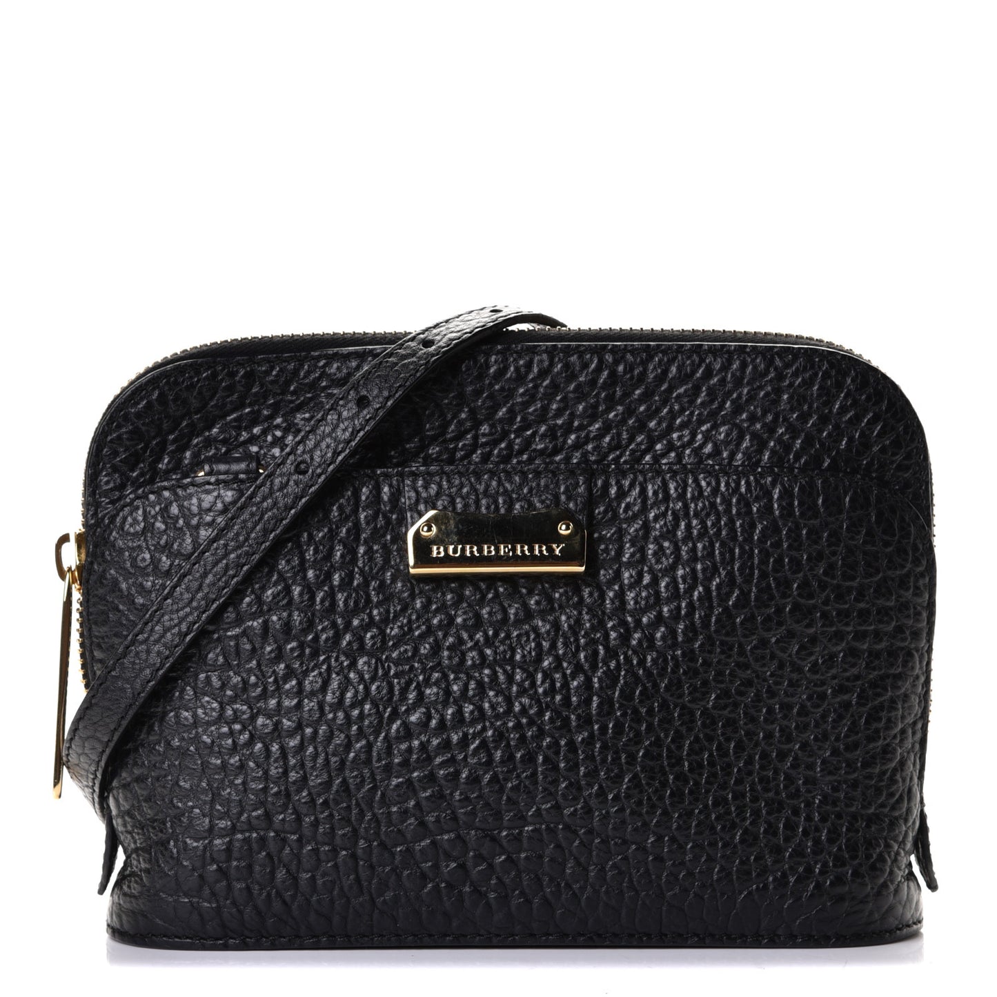 Signature Grain Calfskin Crossbody Bag Black