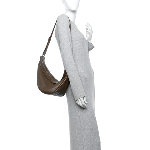 Grained Calfskin Large Slouchy Banana Bag Brunette