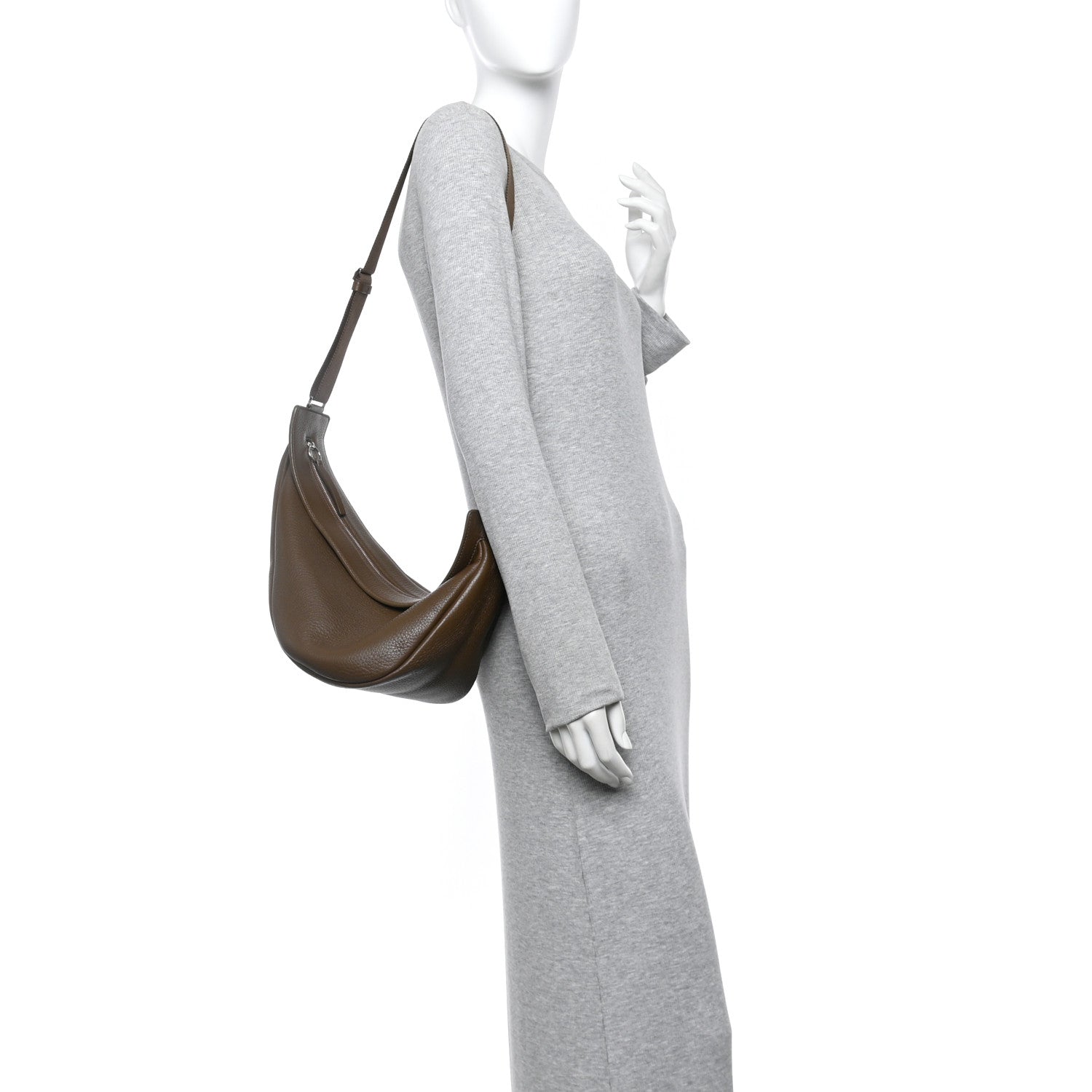 The Row Grained Calfskin Large Slouchy Banana Bag Brunette 2 of 11