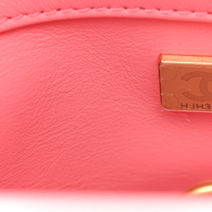 Chanel Lambskin Enamel Quilted Pending CC Mini Square Flap Pink 7 of 10