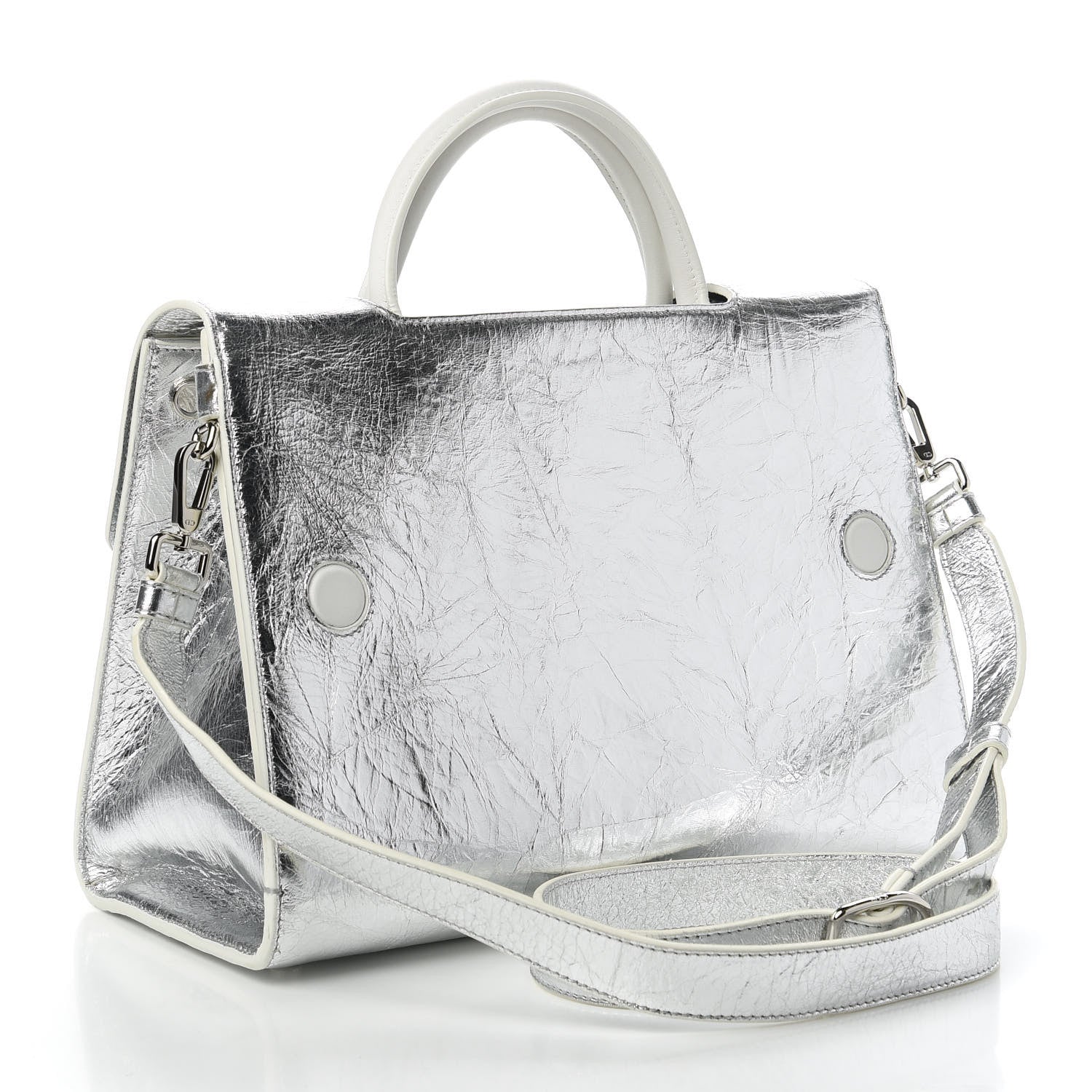 Christian Dior Metallic Calfskin Medium Diorever Flap Silver 3 of 10