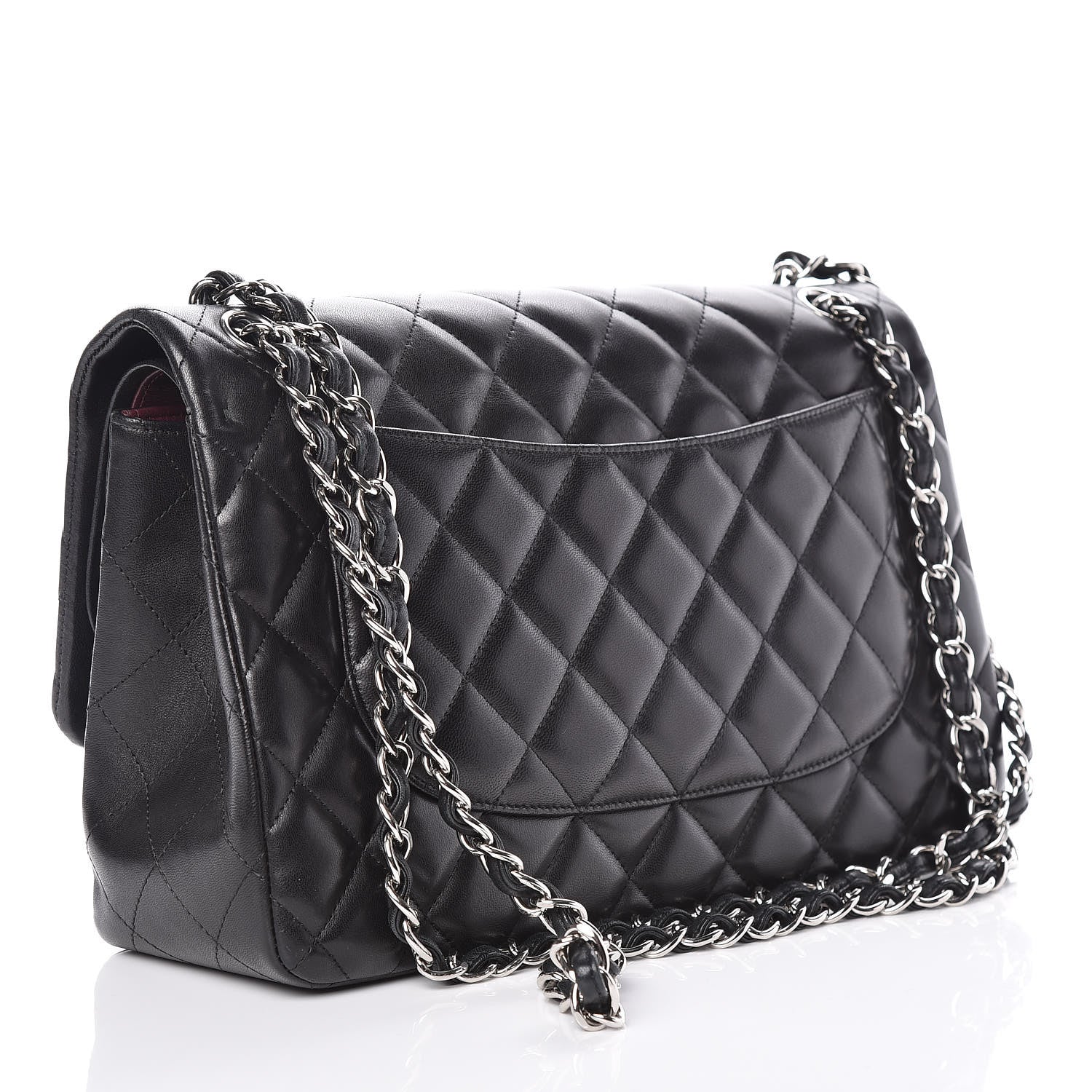 Chanel Lambskin Quilted Jumbo Double Flap Black 3 of 15