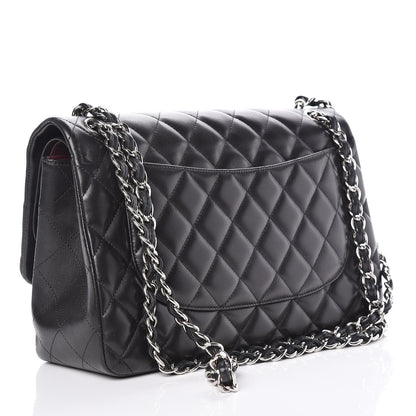 Chanel Lambskin Quilted Jumbo Double Flap Black 3 of 15