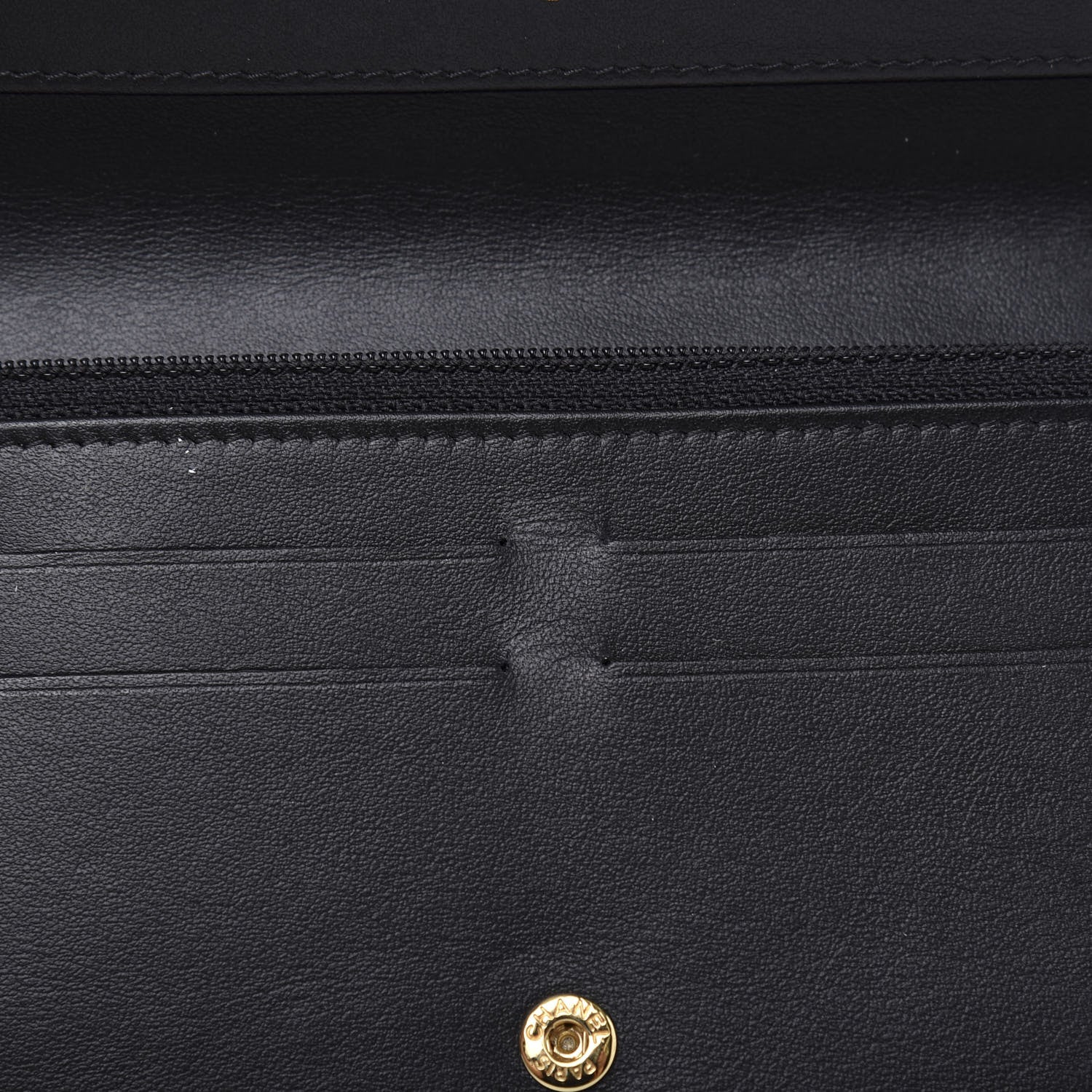 Chanel Glazed Calfskin Quilted Long Wallet With Handle Black 9 of 13