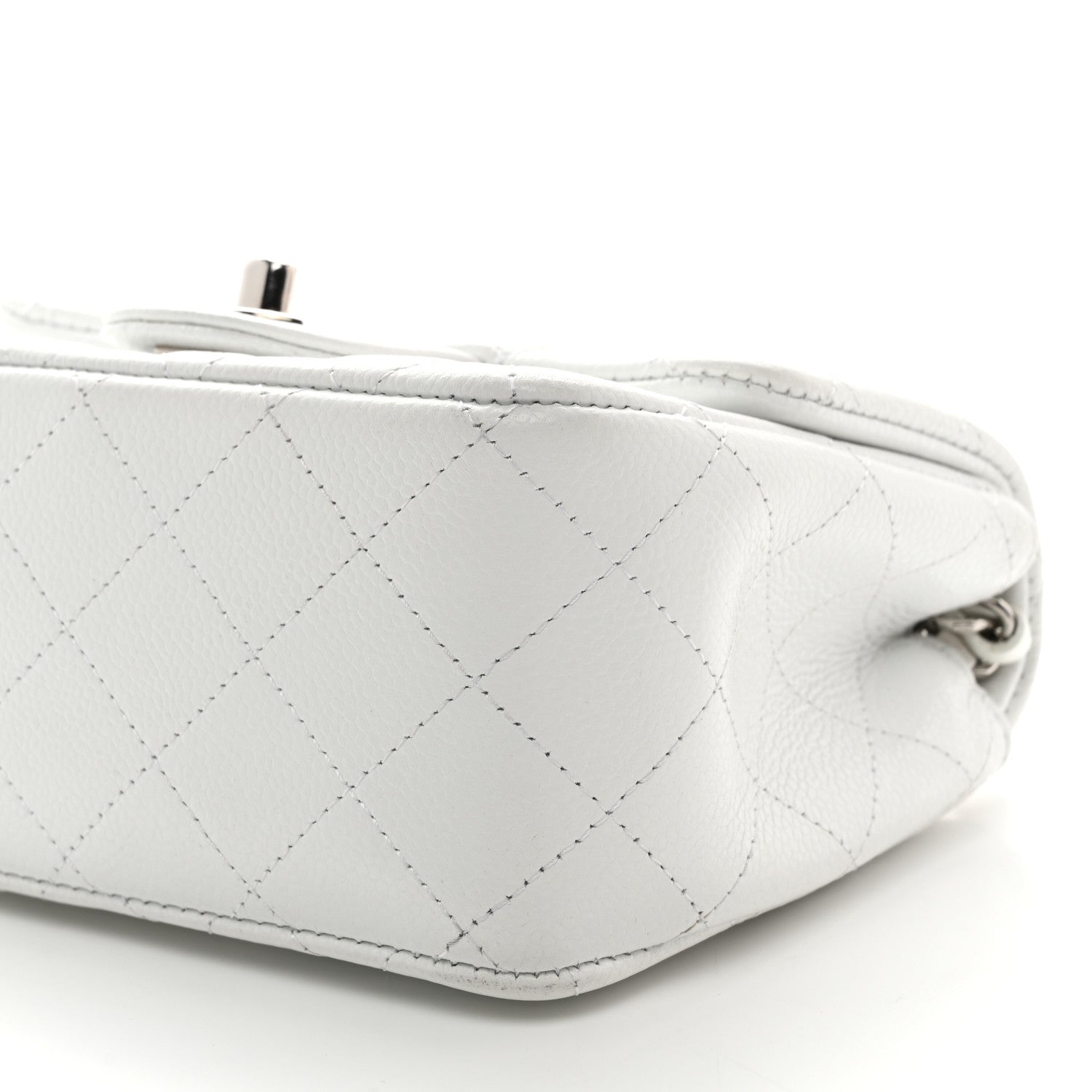 Chanel Caviar Quilted Mini Square Flap White 10 of 10