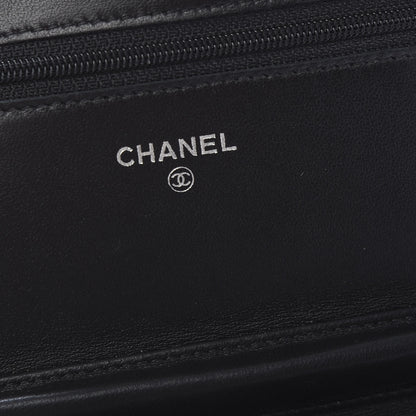 Chanel Lambskin Quilted Wallet On Chain WOC Black 7 of 9