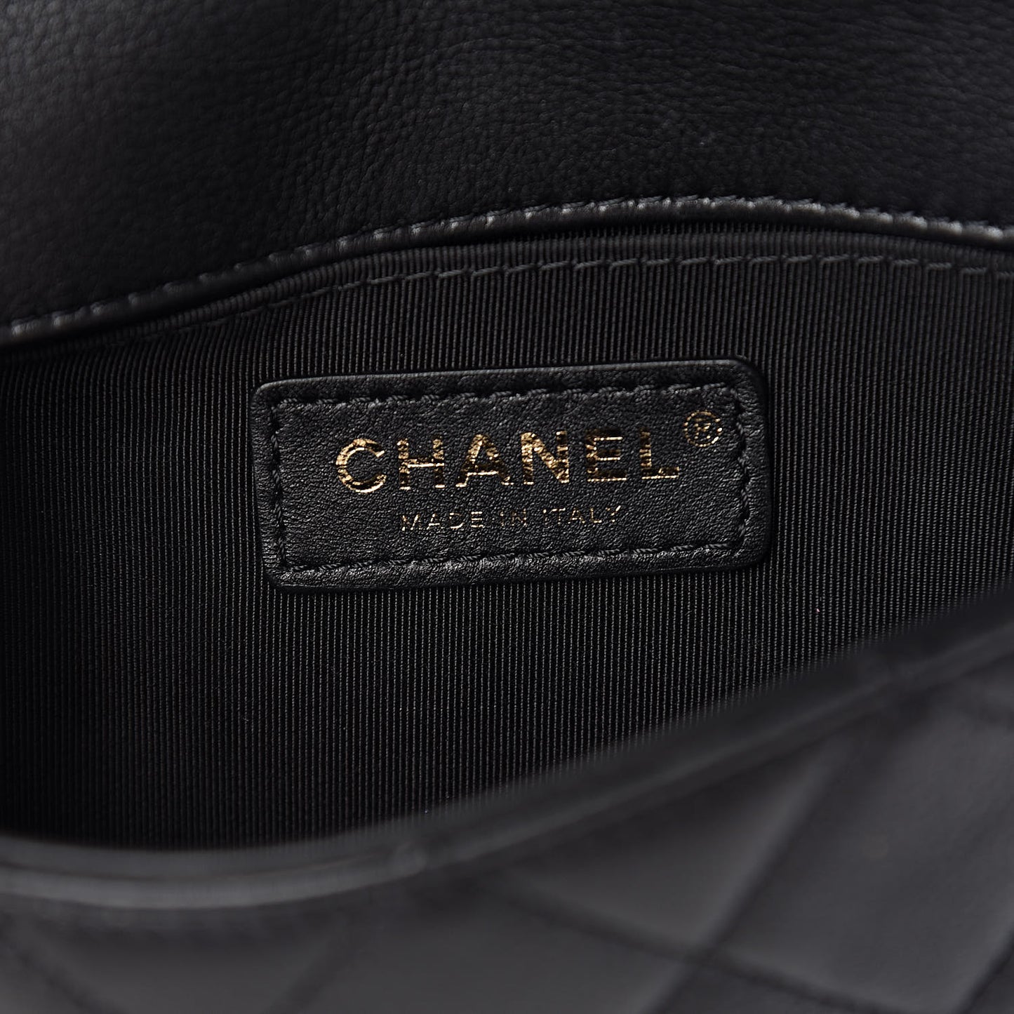 Calfskin Quilted Flap Waist Bag Black