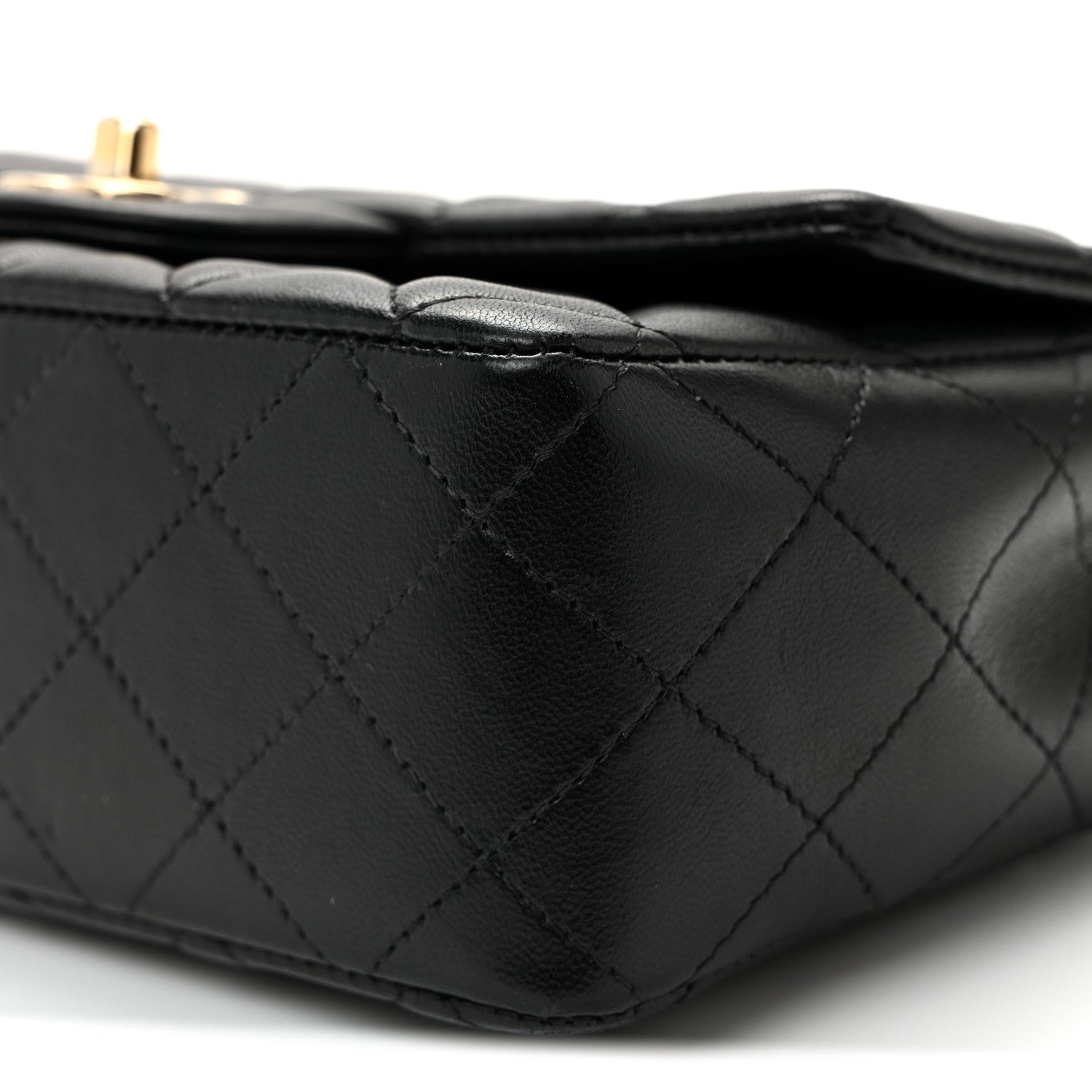 Chanel Lambskin Quilted Mini Rectangular Flap Black 1833647