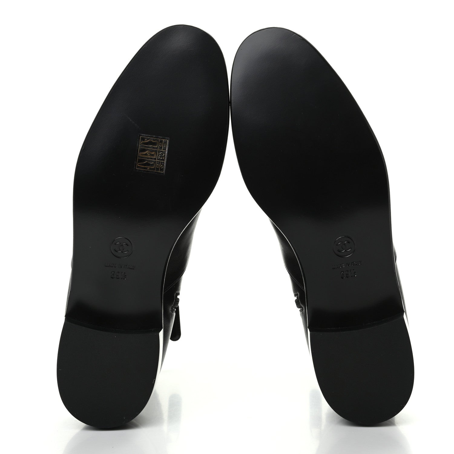 Chanel Lambskin Grosgrain Cap Toe Chain Short Boots 39.5 Black 5 of 9