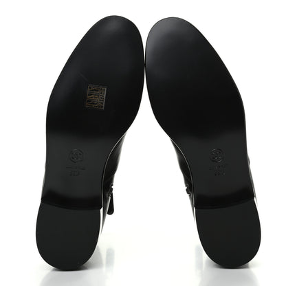 Chanel Lambskin Grosgrain Cap Toe Chain Short Boots 39.5 Black 5 of 9