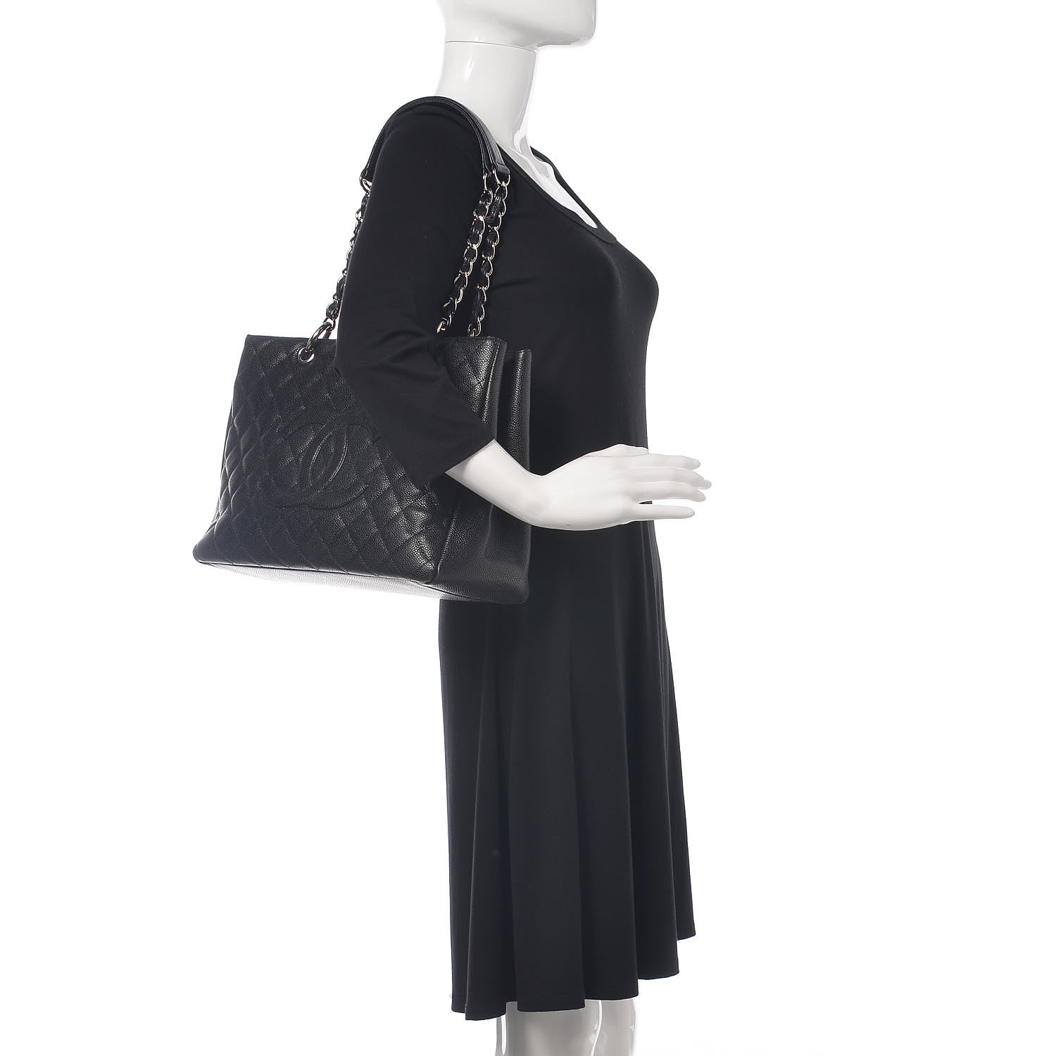 Chanel Caviar Quilted Grand Shopping Tote GST Black 2 of 17