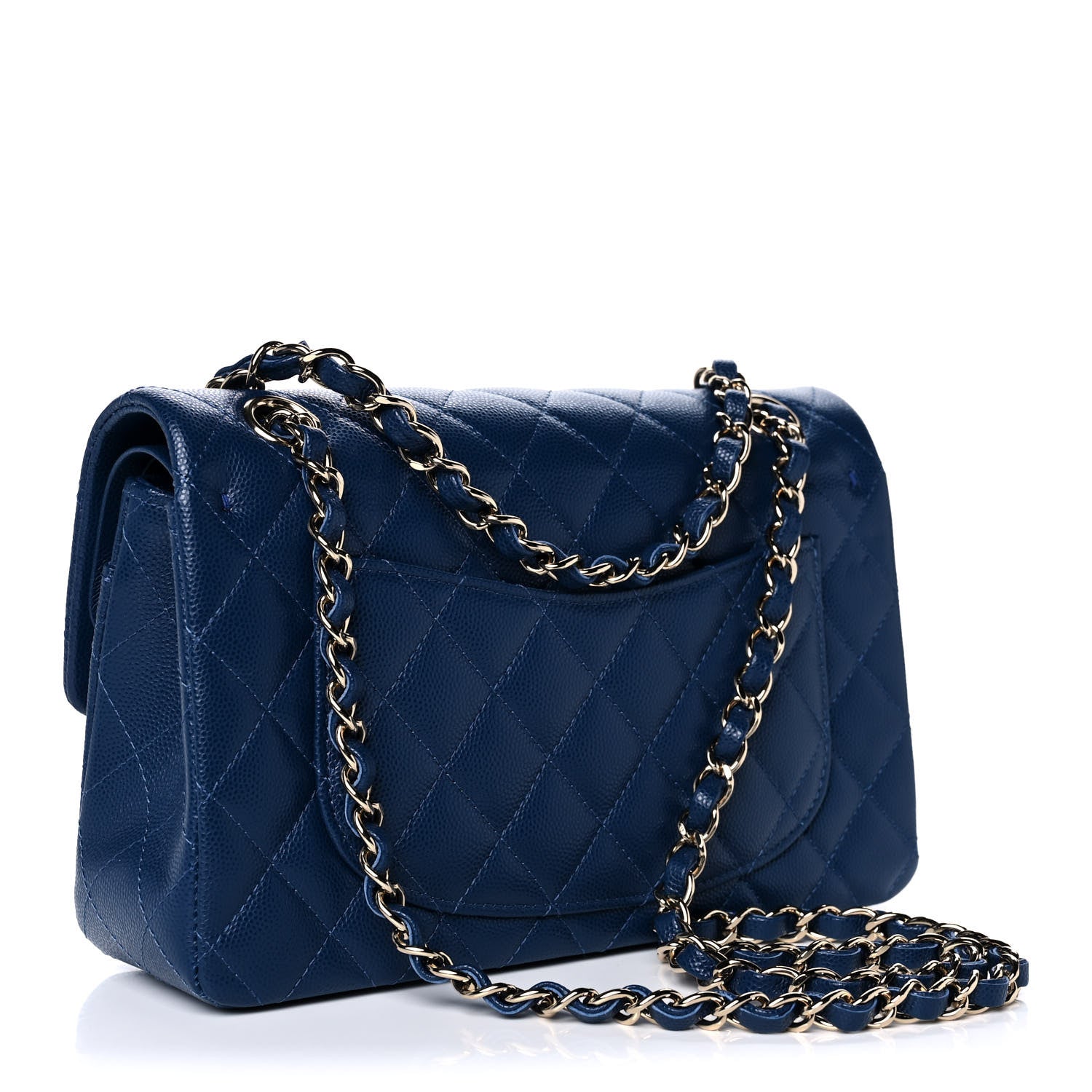 Chanel Caviar Quilted Small Double Flap Blue 2 of 13