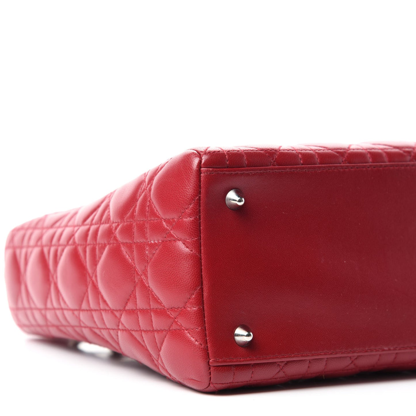 Lambskin Cannage Medium Lady Dior Red