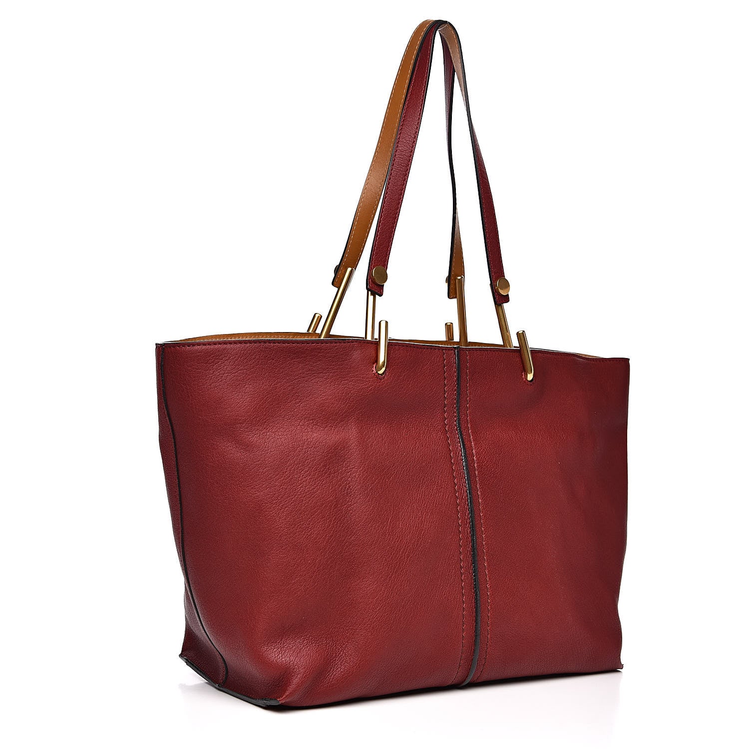 Chloe Grained Lambskin Keri Tote Dark Red 3 of 12