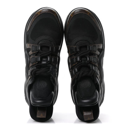 Louis Vuitton Calfskin Patent Monogram LV Archlight Sneakers 38 Black 2 of 8