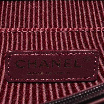 Chanel Patent Quilted Golden Class Wallet on Chain WOC Burgundy 6 of 9