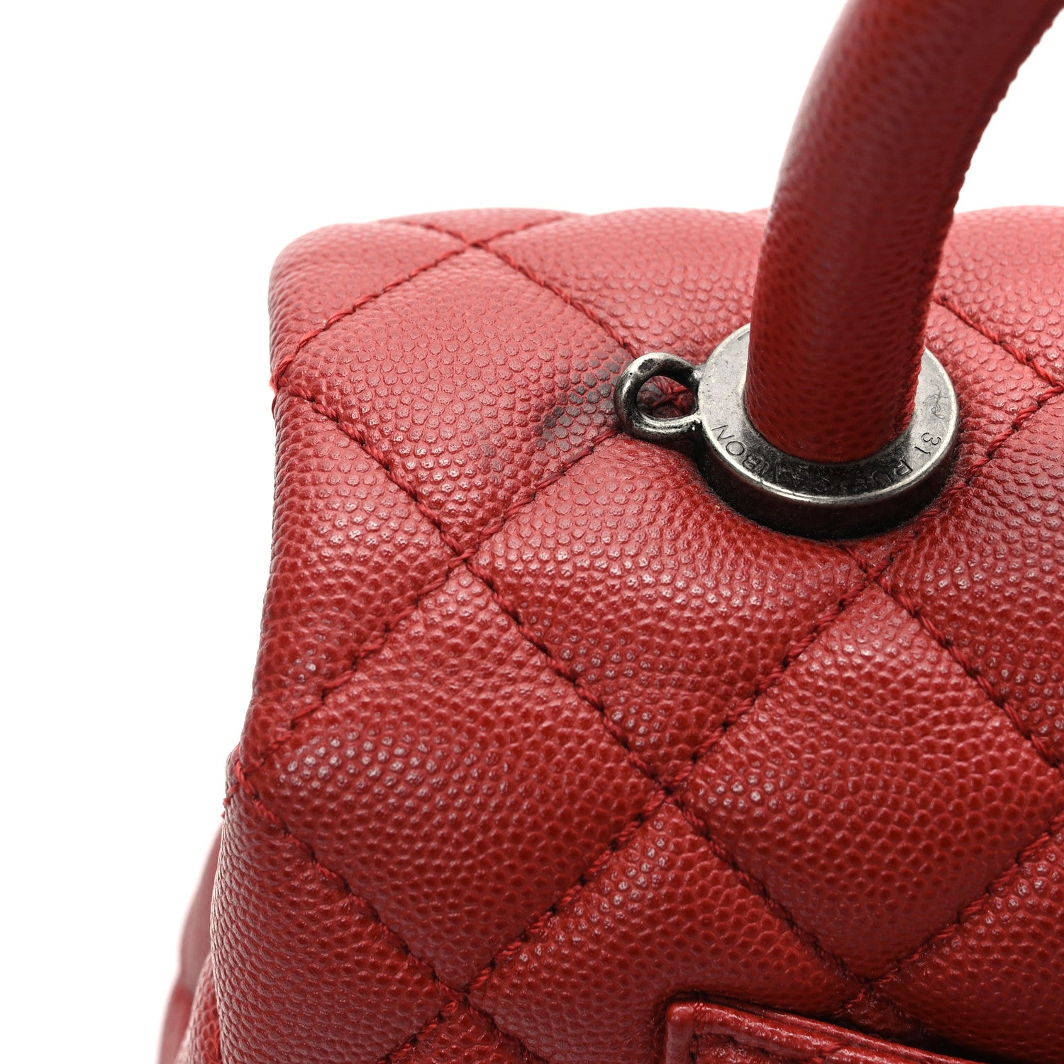 Chanel Caviar Quilted Mini Coco Handle Flap Red 10 of 10