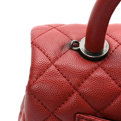 Chanel Caviar Quilted Mini Coco Handle Flap Red 10 of 10