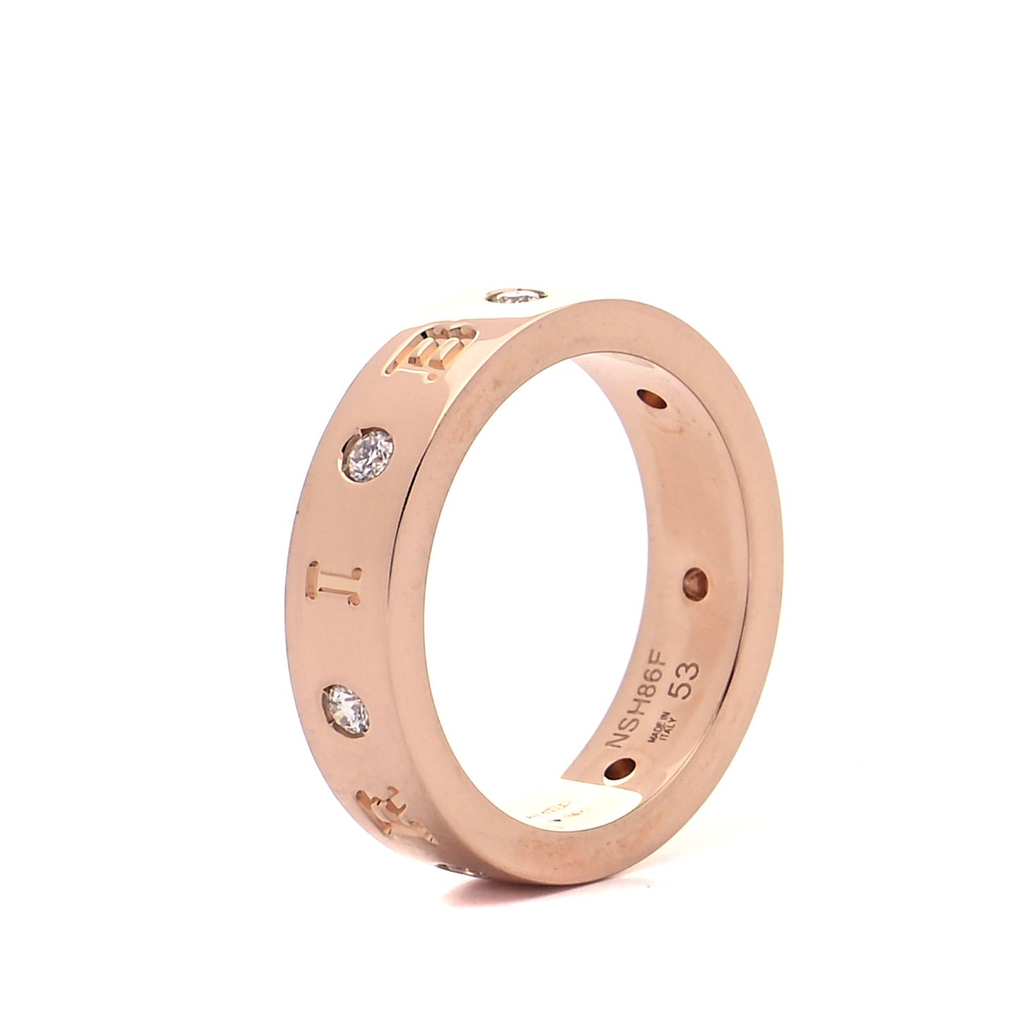 18K Rose Gold 7 Diamond BVLGARI BVLGARI Band Ring 53 6.5