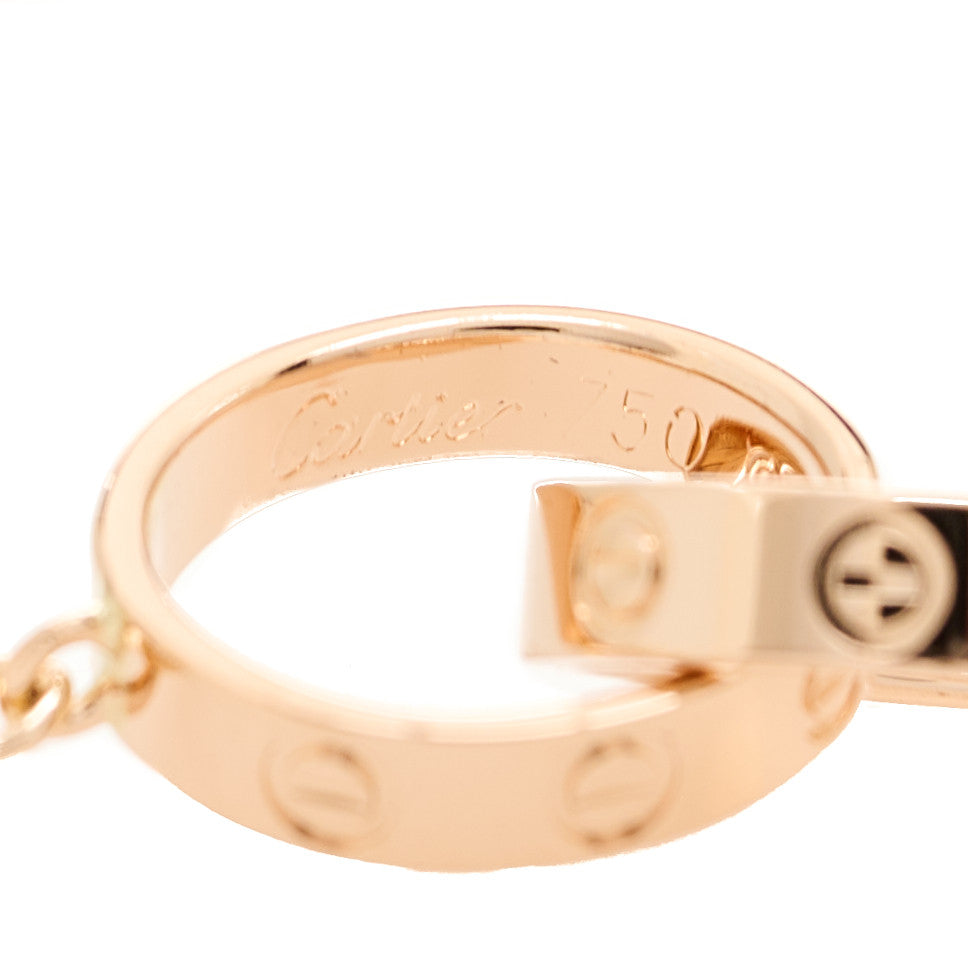 Cartier 18K Pink Gold Interlocking LOVE Necklace 7 of 9
