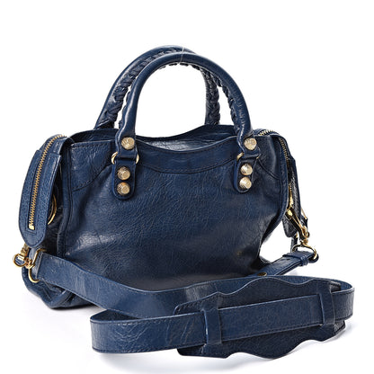 Balenciaga Agneau Giant 12 Gold Hardware Mini City Bleu Mineral 2 of 9